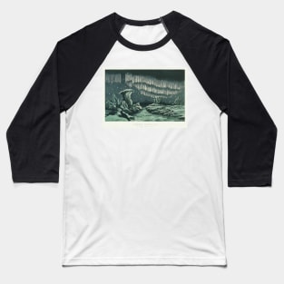 19th Century Aurora Borealis Northern Lights Print Baseball T-Shirt